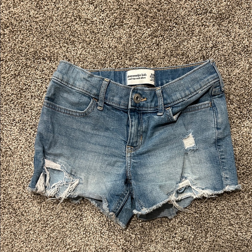 Abercrombie & Fitch Light Blue Distressed Jean Shorts